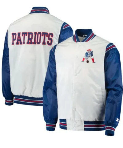New England Patriots Renegade Historic Bomber Satin Jacket