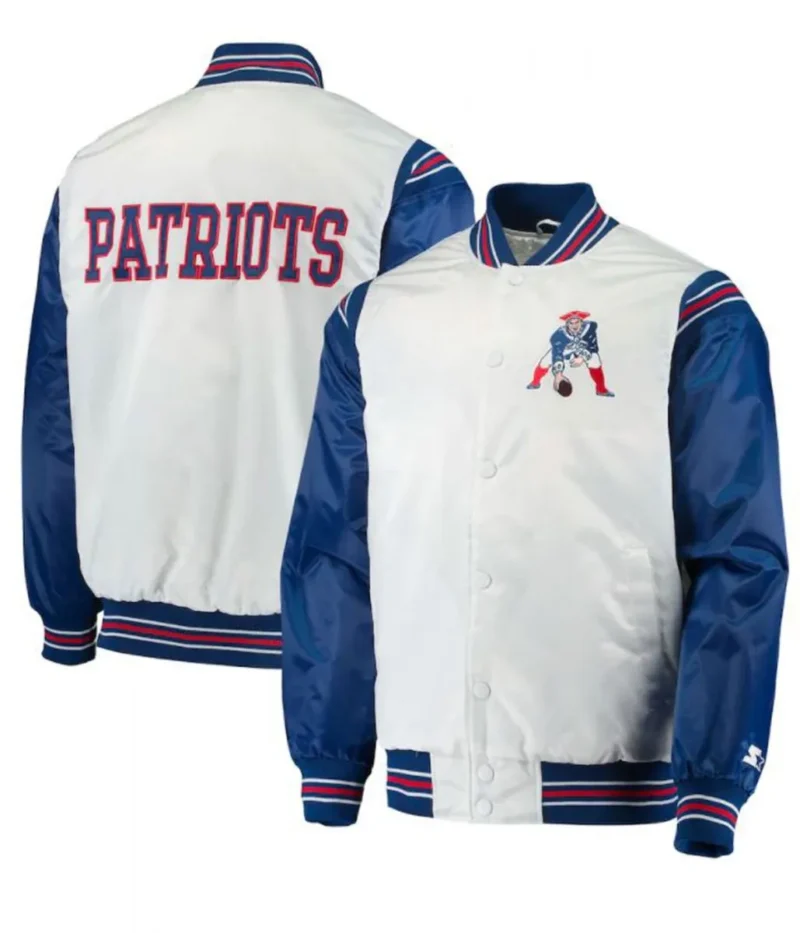 New England Patriots Renegade Historic Bomber Satin Jacket