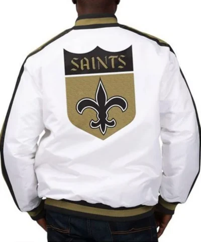 New Orleans Saints Satin White The D Line Jackets