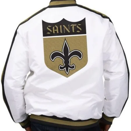 New Orleans Saints Satin White The D Line Jackets