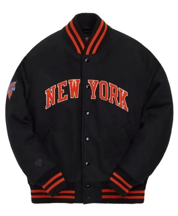 New York Knicks 10 Varsity Wool Black Jacket
