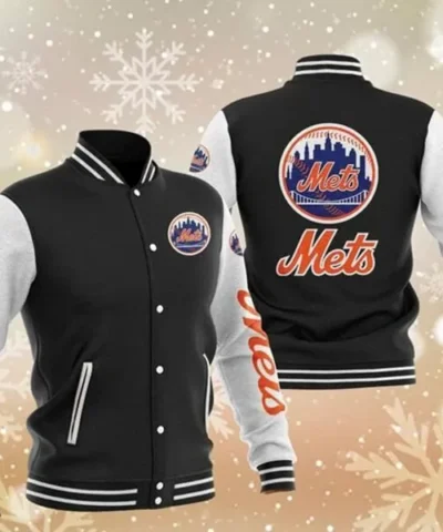 New York Mets Black MLB Baseball Varsity Jacket