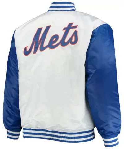 New York Mets Satin White Royal Full Snap Jackets