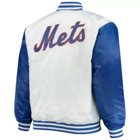 New York Mets Satin White Royal Full Snap Jackets