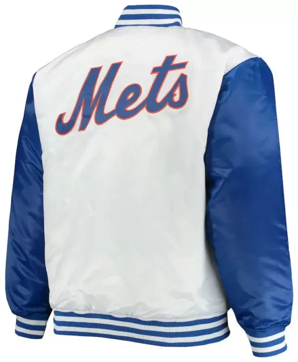 New York Mets Satin White Royal Full Snap Jackets
