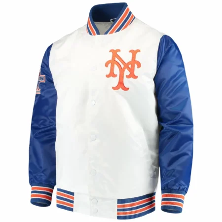 New York Mets White The Legend Satin Jacket scaled 1