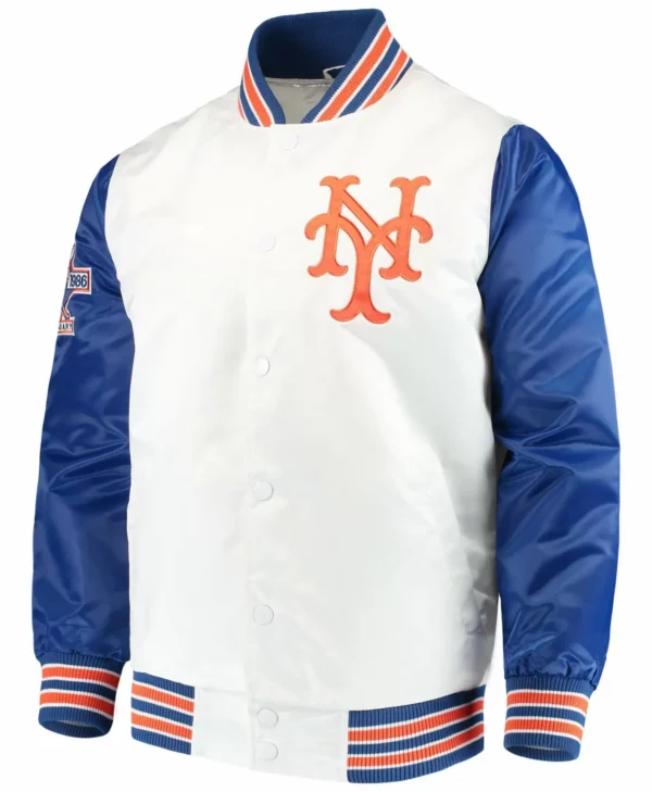 New York Mets White The Legend Satin Jacket scaled 1