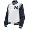 New York Yankees Endzone Full Snap Satin Jacket scaled 1