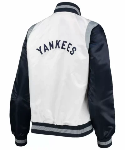 New York Yankees Endzone Full Snap Satin Jackets scaled 1