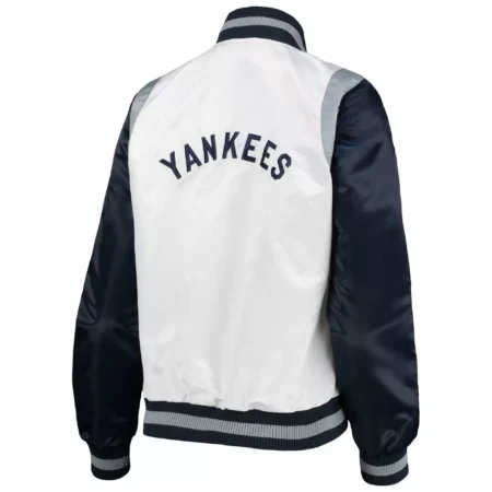 New York Yankees Endzone Full Snap Satin Jackets scaled 1