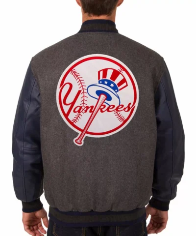 New York Yankees JH Charcoal Navy Varsity Jacket