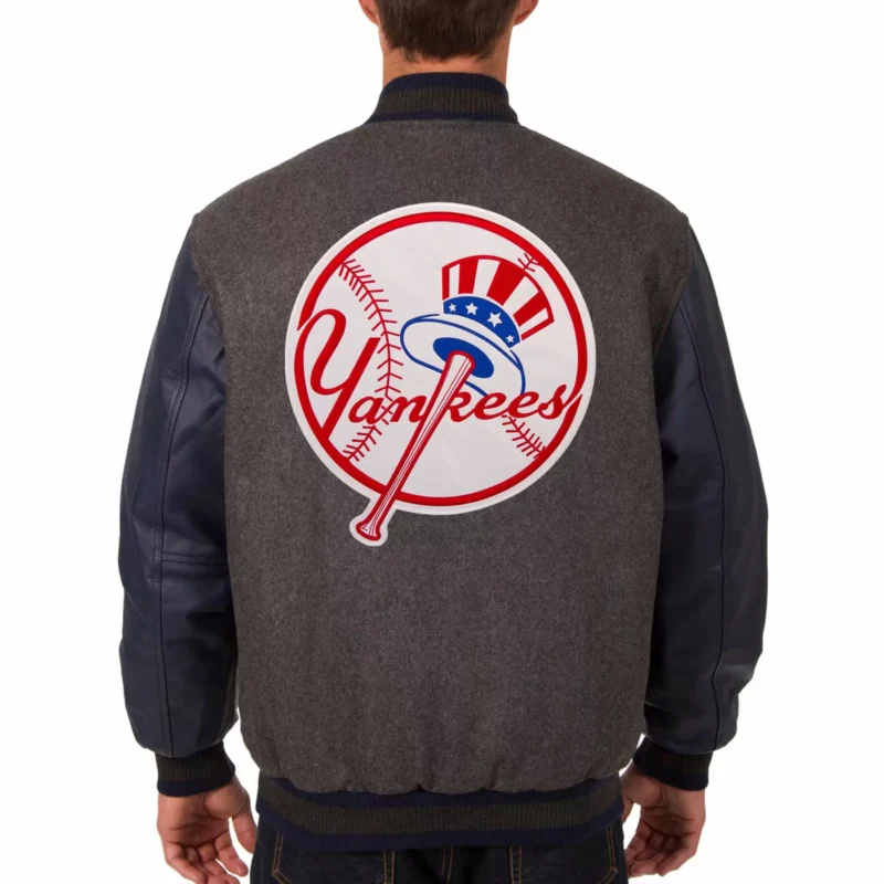 New York Yankees JH Charcoal Navy Varsity Jacket
