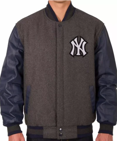 New York Yankees JH Charcoal Navy Varsity Jackets