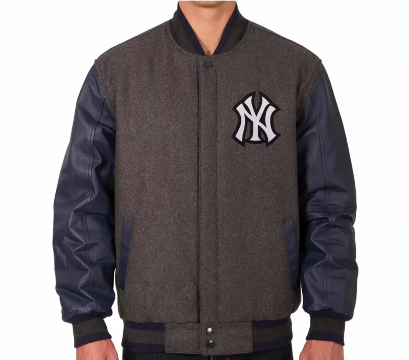 New York Yankees JH Charcoal Navy Varsity Jackets