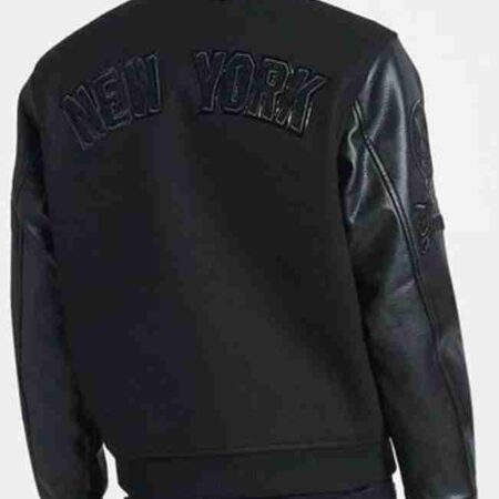 New York Yankees Triple Black Varsity Jacket 1