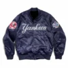 New York Yankees World Series MLB Navy Satin Jacket
