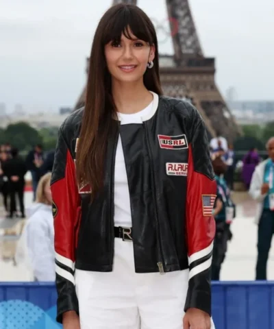 Nina Dobrev Olympics 2024 Leather Jacket On Sale 600x750 1