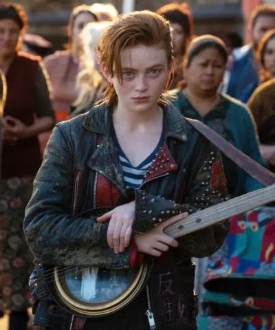 ODessa 2025 Sadie Sink Black Leather Jacket 600x729 1