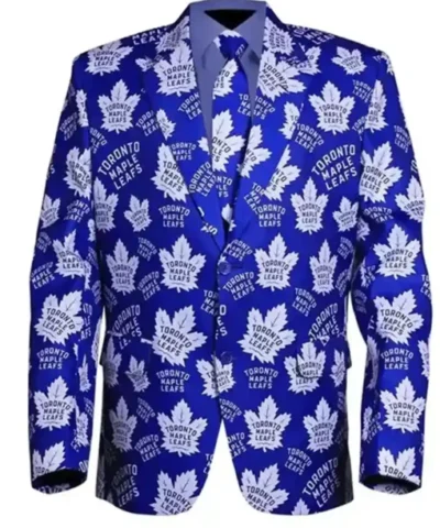 Oronto Maple Leafs Nhl Blue Lapel Style Blazer