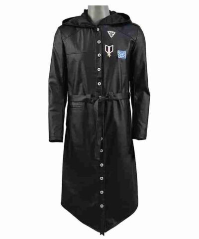 PUBG Leather Hooded Trench Coat