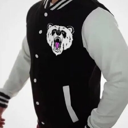 Panda Varsity White and Black Jacket