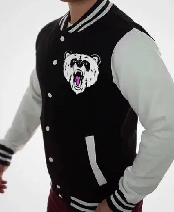 Panda Varsity White and Black Jacket