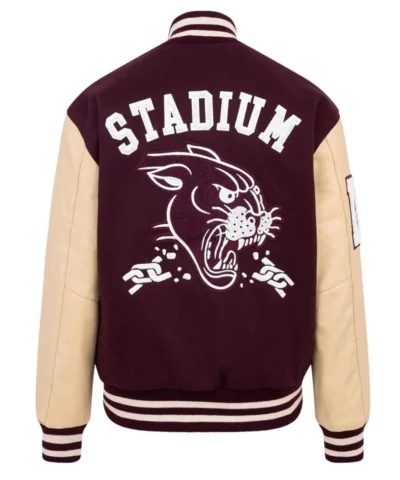 Panther Stadium Letterman Burgundy and Beige Jackets