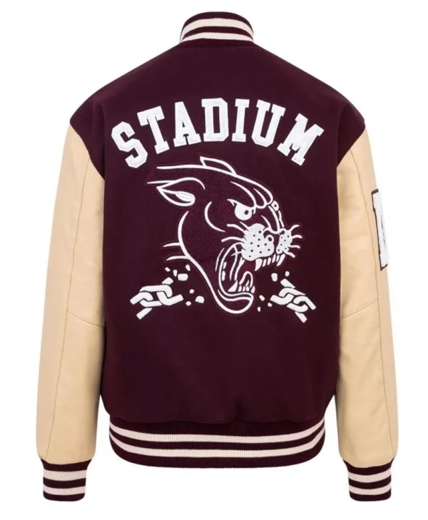Panther Stadium Letterman Burgundy and Beige Jackets