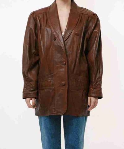 Pelle Leather Bomber Biker Brown Jacket