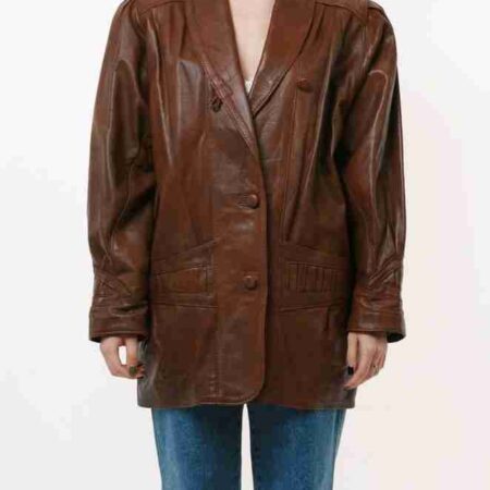 Pelle Leather Bomber Biker Brown Jacket