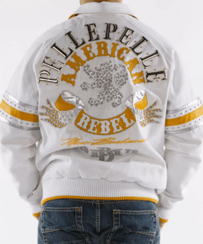 Pelle Pelle American Rebel White Leather Jacket