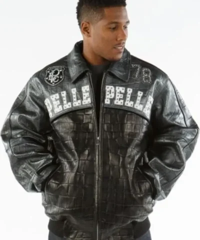 Pelle Pelle Black 78 Crocodile Leather Jacket