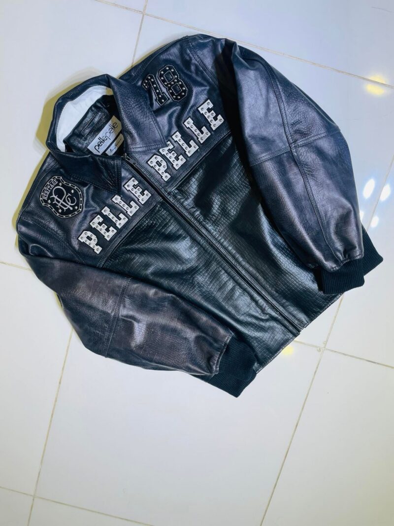 Pelle Pelle Black 78 Crocodile Leather Jackets scaled 1