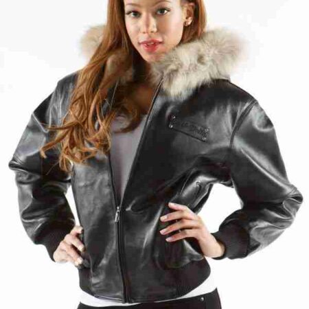 Pelle Pelle Black Leather Fur Collar Jacket