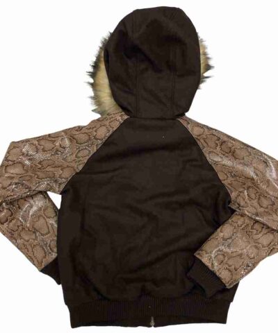 Pelle Pelle Black Snake Print Brown Wool Jacket