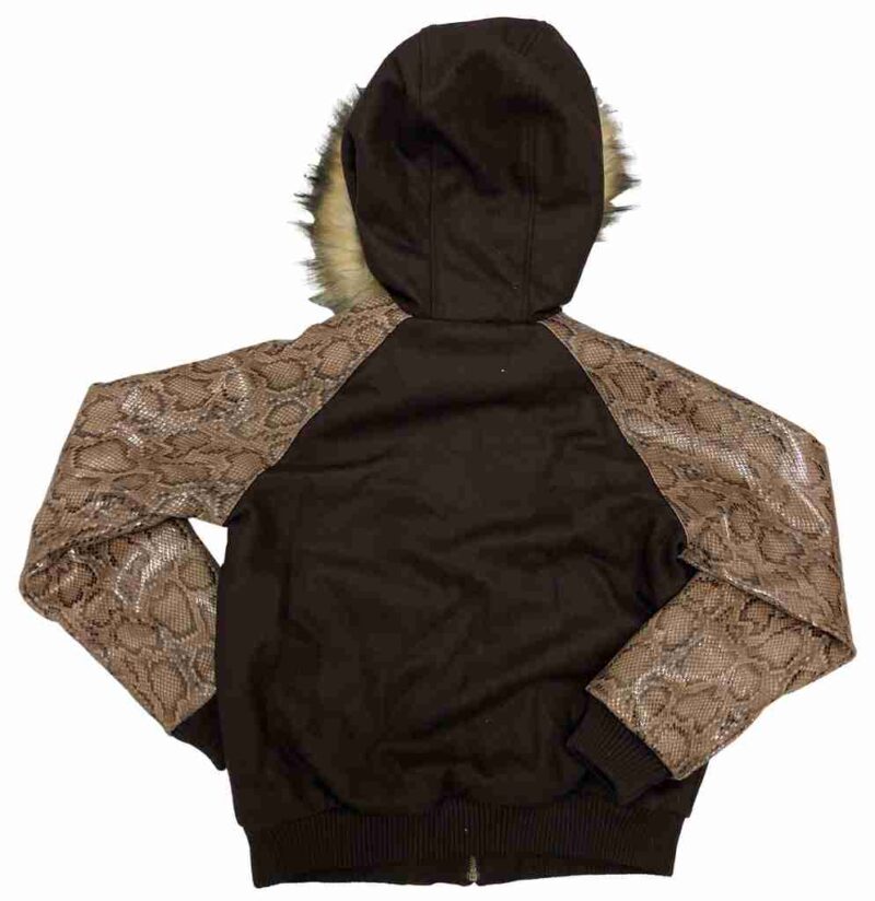 Pelle Pelle Black Snake Print Brown Wool Jacket