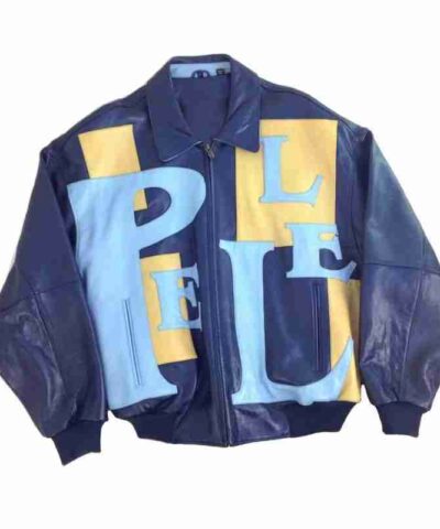 Pelle Pelle Blue Leather Bomber Jacket