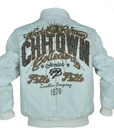 Pelle Pelle Chi Town Gray Leather Jacket back