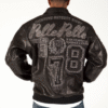 Pelle Pelle Encrusted Varsity Black Leather Luster Jacket