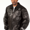 Pelle Pelle Encrusted Varsity Black Luster Jacket
