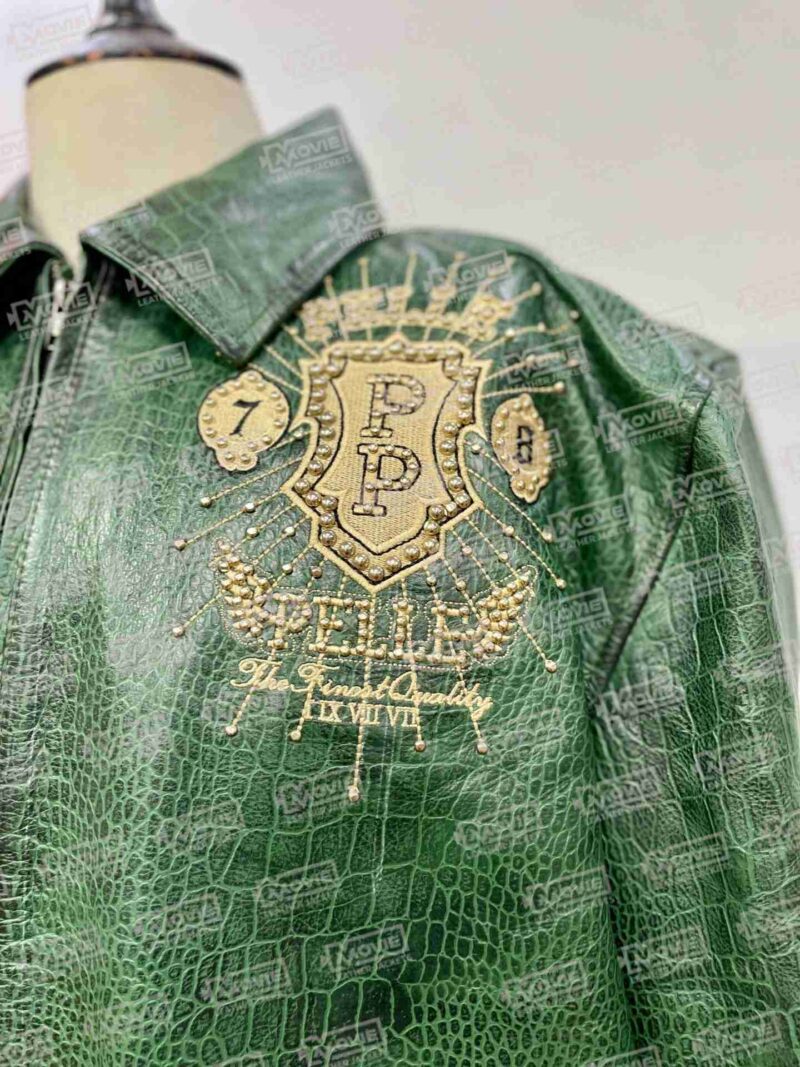 Pelle Pelle Eye On The Prize Green Leather Jacket scaled 1