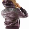 Pelle Pelle Fur Hooded Purple Leather Purple Jacket