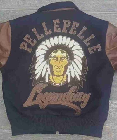Pelle Pelle Indian Head Blue Varsity Jacket