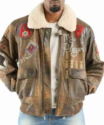 Pelle Pelle Make it Rain Brown Bomber Jacket