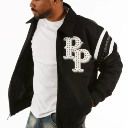 Pelle Pelle Mens Black Detroit City Jacket Front