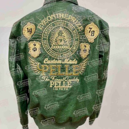 Pelle Pelle Mens Eye On The Prize Green Leather Jacket 1 scaled 1