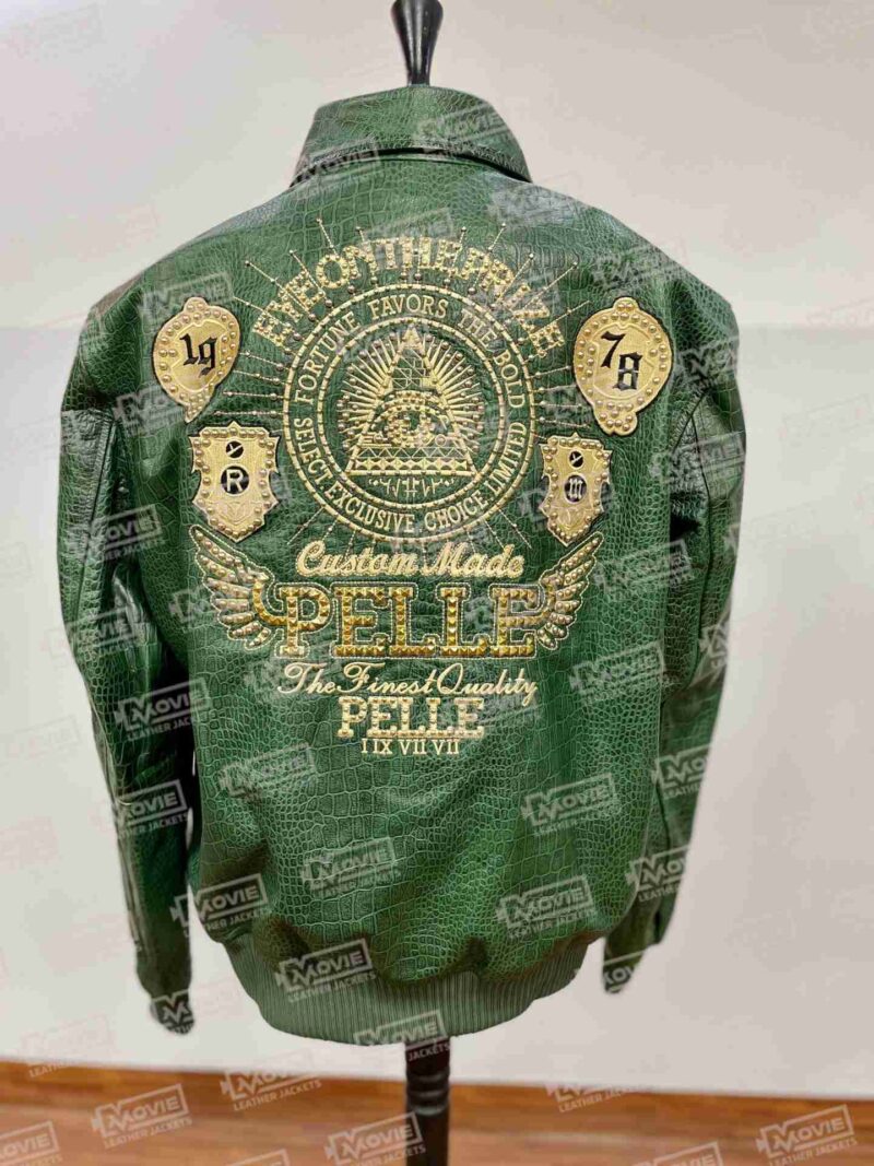 Pelle Pelle Mens Eye On The Prize Green Leather Jacket 1 scaled 1