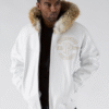 Pelle Pelle Panther Fur Hood Plush Jacket