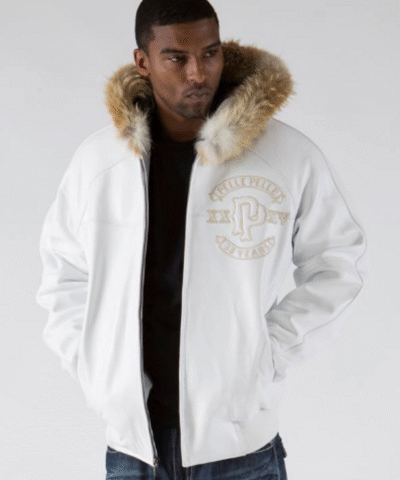 Pelle Pelle Panther Fur Hood Plush Jacket