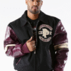 Pelle Pelle Panther Wool Black And Plum Jacket